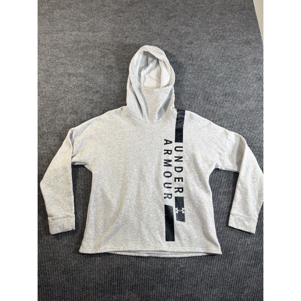 Under Armour Boys Gray Fleece Pullover Hoodie Size L‎ Loose Fit Long Sleeve